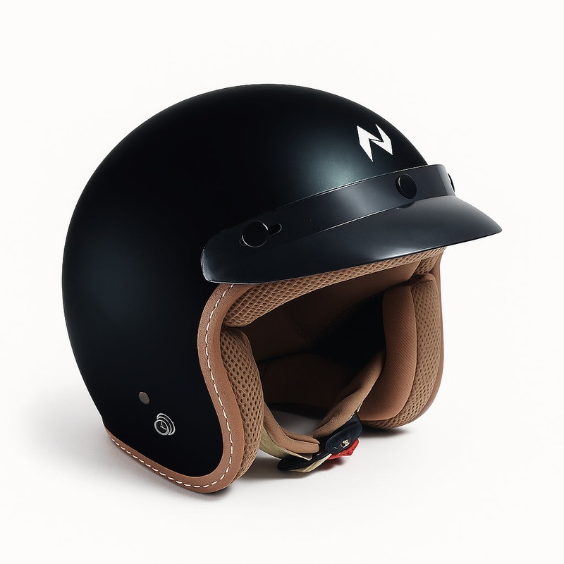 NIKKO N-356 III Gloss Plain Black Open Face Helmet M