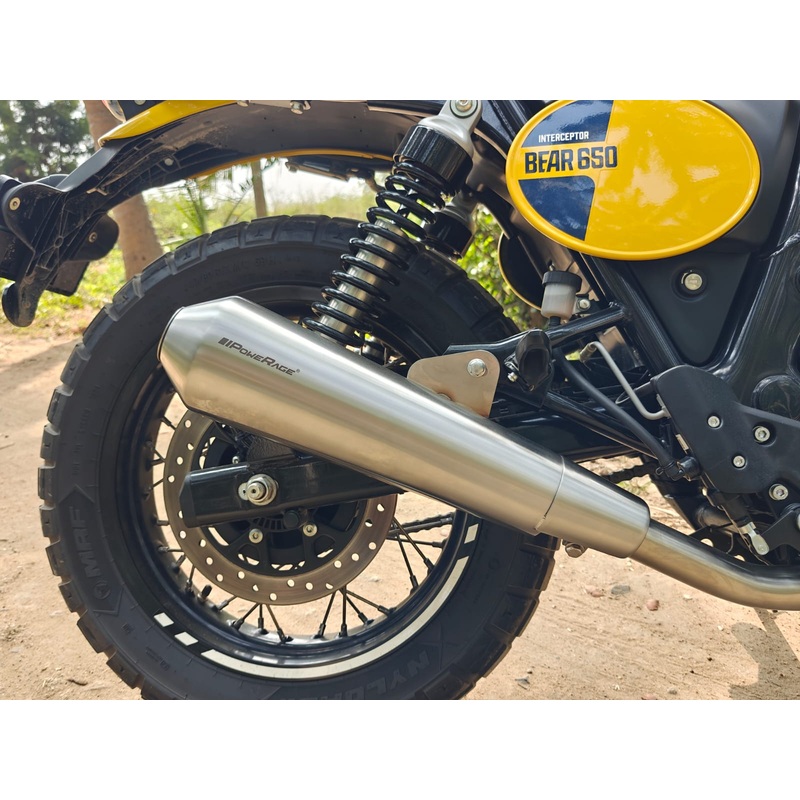 Powerage Slip On Performance Exhaust For Royal Enfield Bear 650 Brushed Steel Finish Matte