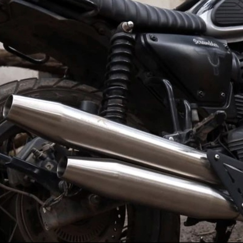 Red Rooster Performance Celesta Scram Exhaust for Yezdi Scrambler – Polish