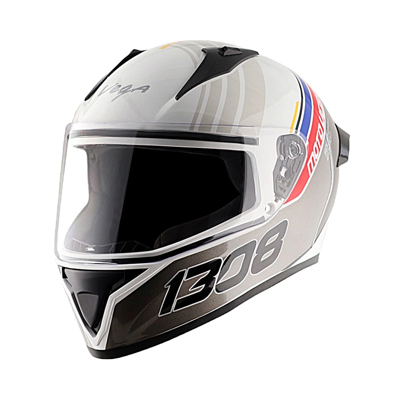 Vega Bolt Southpaw White Grey Left Hander Helmet M