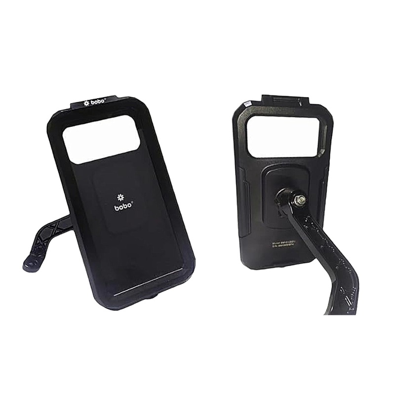 BOBO BM10H PRO Plus Mirror Mount with PRO Plus Vibration Damper, Fully Waterproof Bike/Motorcycle/Scooter Mobile Phone Holder Mount, Ideal for Maps and GPS Navigation (Black)