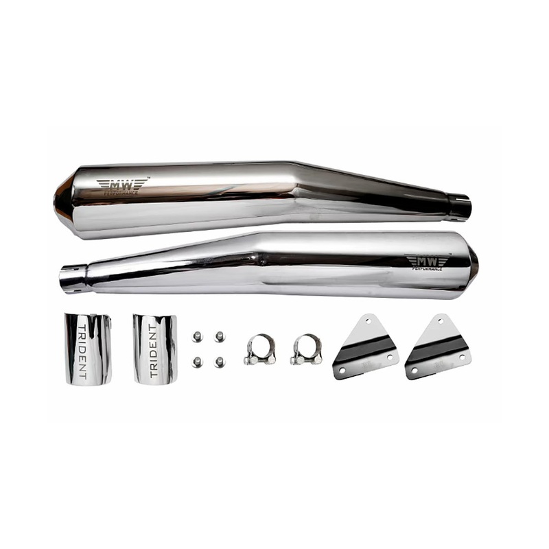 MW Trident Exhaust For Interceptor and GT 650 Matte Polish