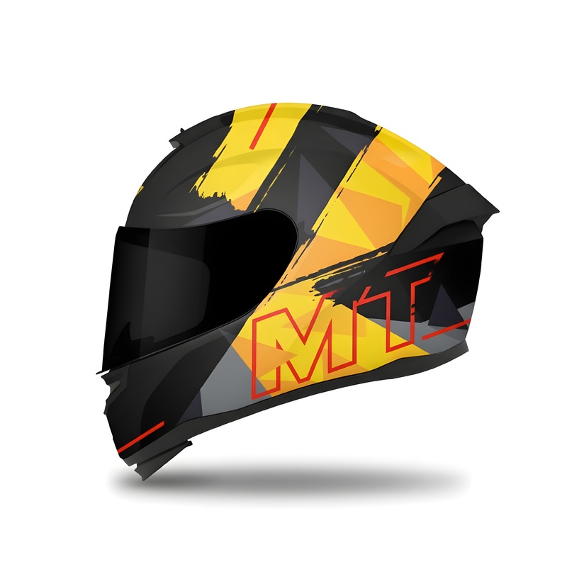MT HUMMER MONTI B3 MOTORCYCLE FULL FACE HELMET – YELLOW M