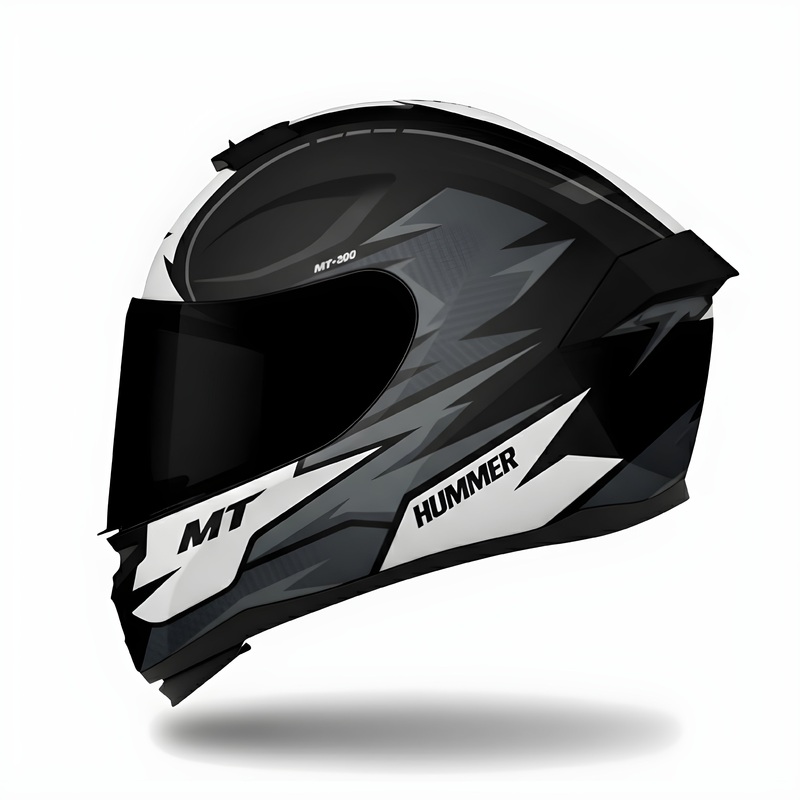 MT Hummer Shine B0 Motorcycle Full Face Helmet | Gloss Black Gery S