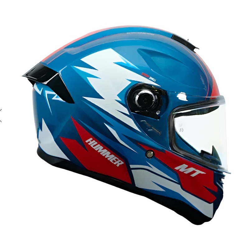 MT Hummer Shine C7 Motorcycle Full Face Helmet | Gloss White Blue Red M