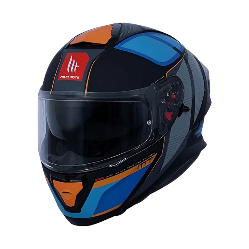 MT THUNDER 3 SV PRO MOTORCYCLE HELMET – Nova B2 Gloss Blue Grey Orange M