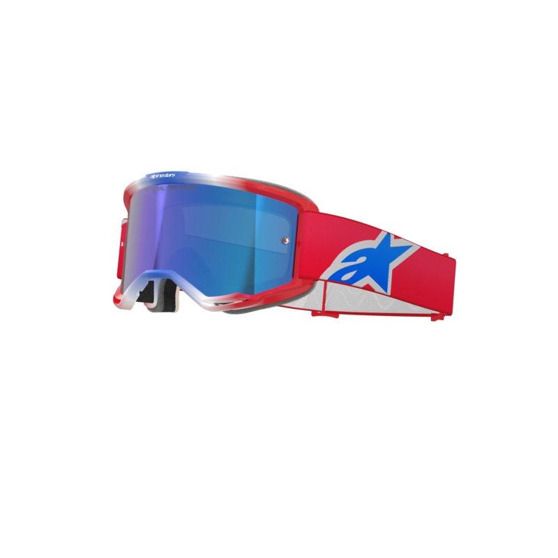 Lunettes De Protection Vision 5 Corp One Size Rouge Blanc Bleu Miroir Bleu