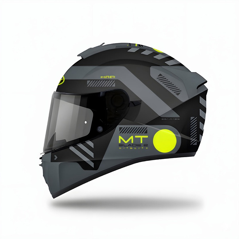 MT BLADE 2 SV VITALITY B3 FLUOR GLOSS Motorcycle Full Face Helmet | Gloss Black Grey Neon M