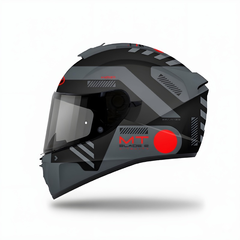 MT BLADE 2 SV VITALITY B5 GLOSS Motorcycle Full Face Helmet | Gloss Black Grey Red M