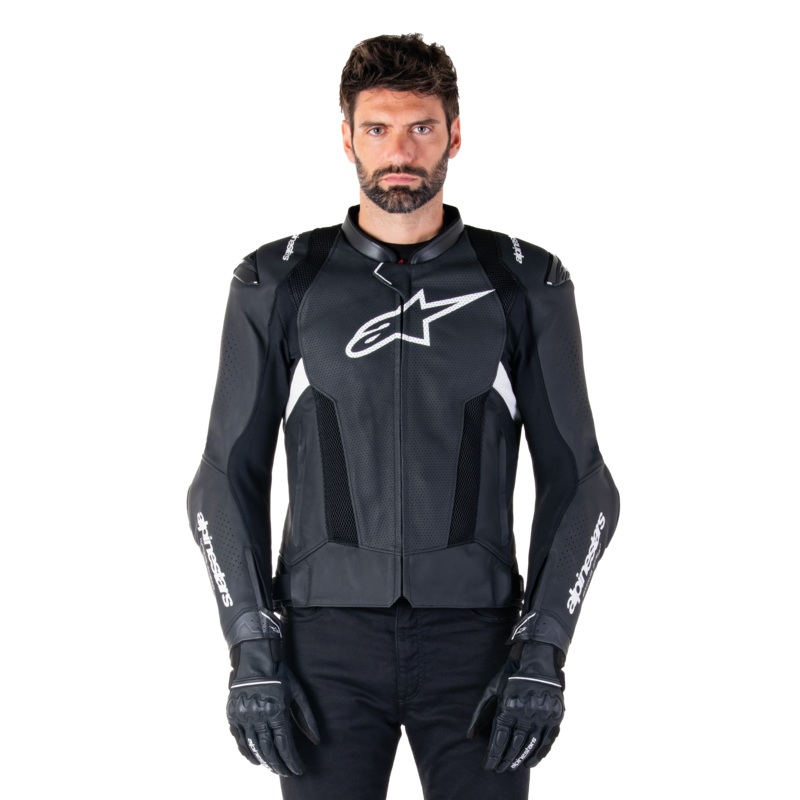Veste Cuir Missile V3 Airflow 44 Noir Blanc