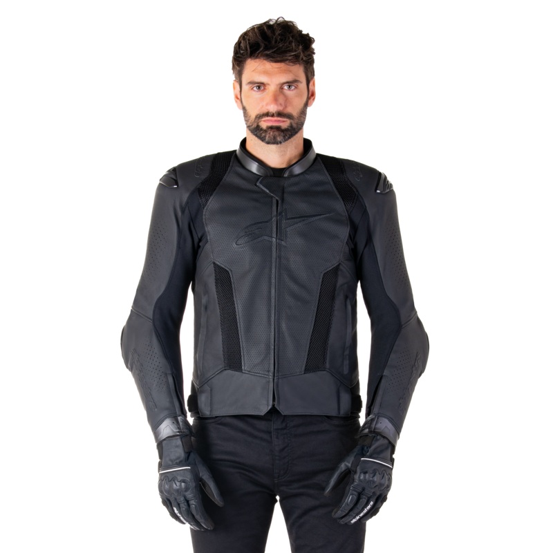 Veste en Cuir Missile V3 Airflow 44 Noir Noir