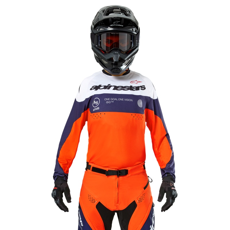 Maillot Pro-Dura S Marine Orange chaude Blanc