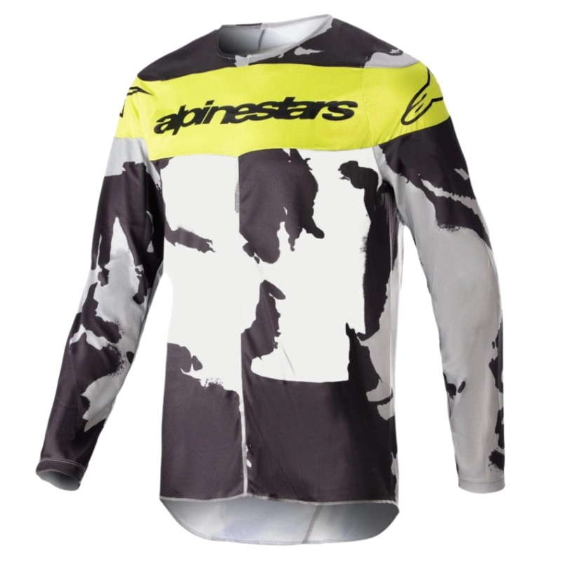 Maillot Racer Tactical 2023  S Gris fondu Camo Jaune Fluo