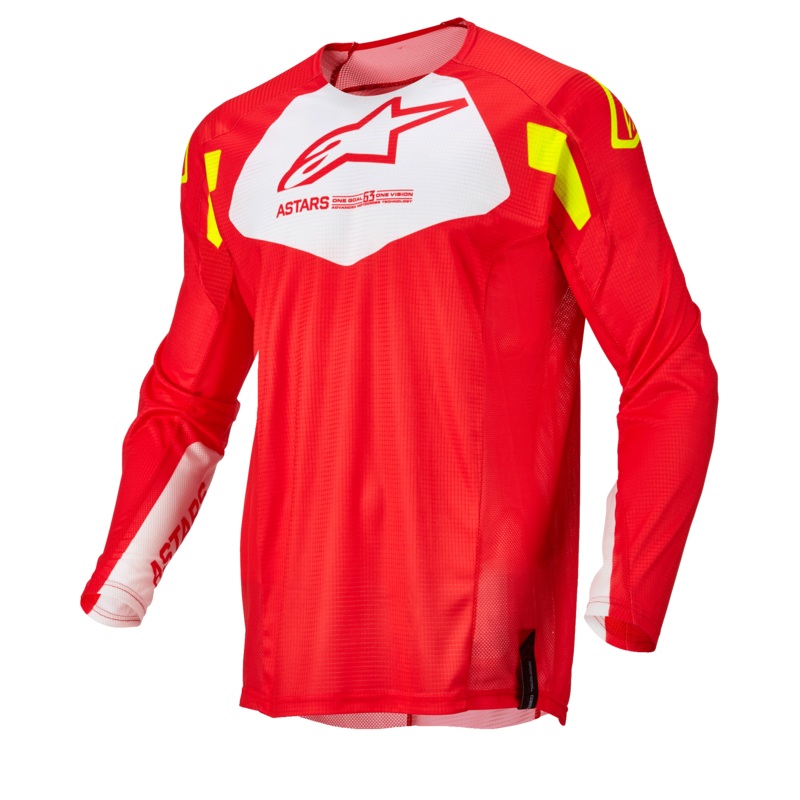 Maillot Techstar Factory S Rouge Fluo Blanc Jaune Fluo
