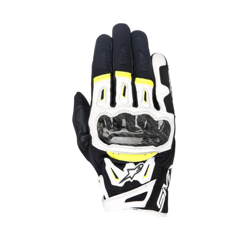 Gants SMX-2 Air Carbon V2 S Noir Blanc Jaune Fluo