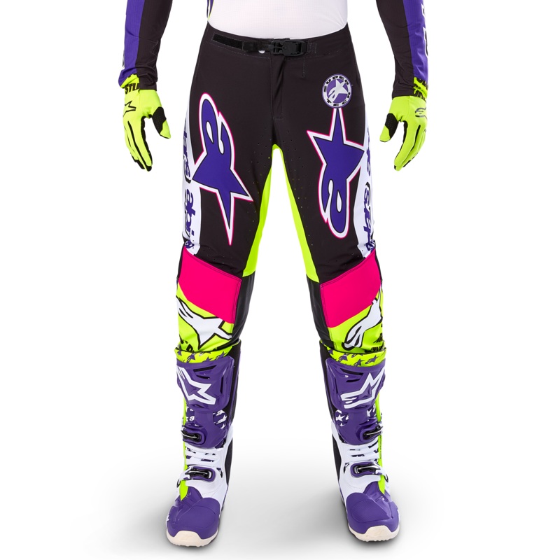 Pantalon Supertech Dirt Studios dition Limite 28 White Purple Yellow Fluo