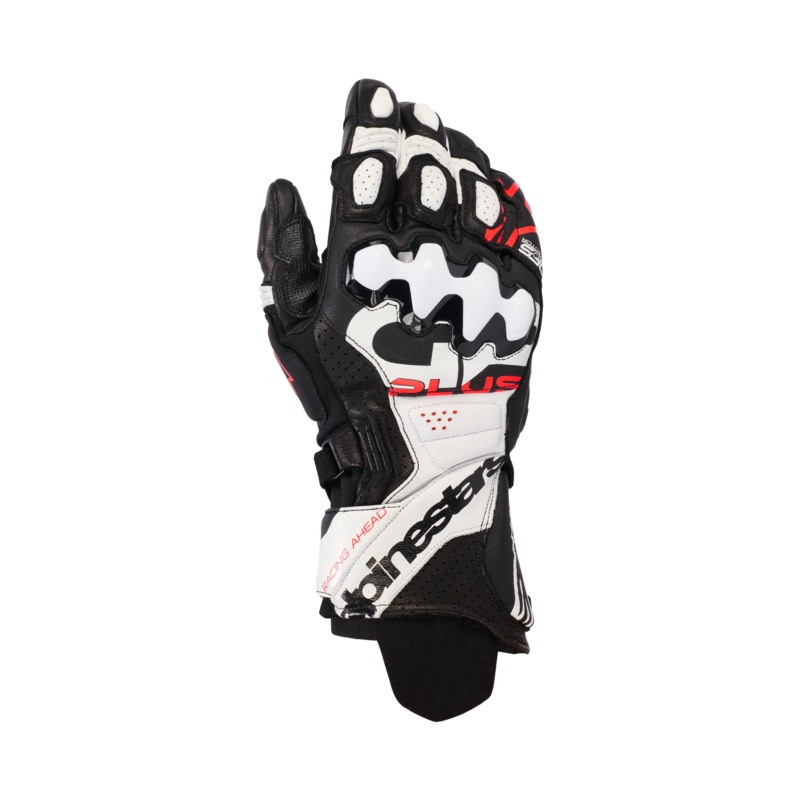 Gants En Cuir GP Plus R V3  S Black White Red Fluo