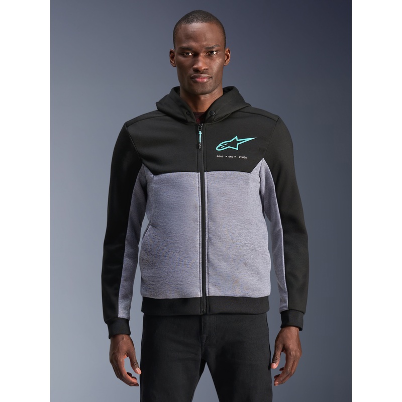 Sweat  Capuche Chrome V2 Sport S Black Gray Heather Turquoise