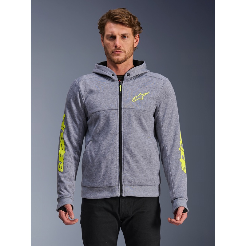 Sweat  Capuche Chrome V2 Sport S Gray Heather Fluo Yellow