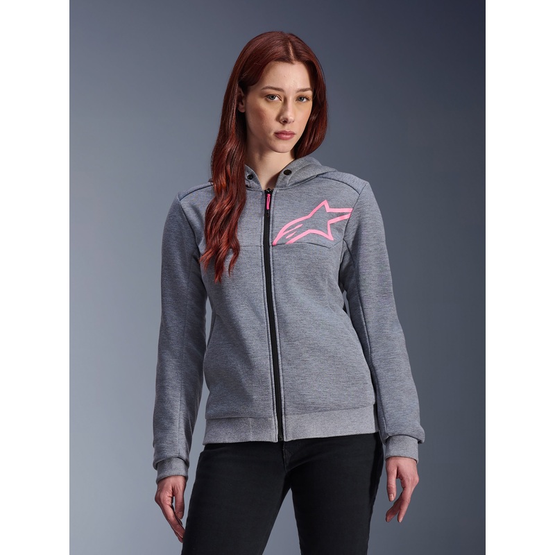 Sweat  Capuche Stella Chrome V2 Sport – Femme XS Gray Heather Pink Fluo