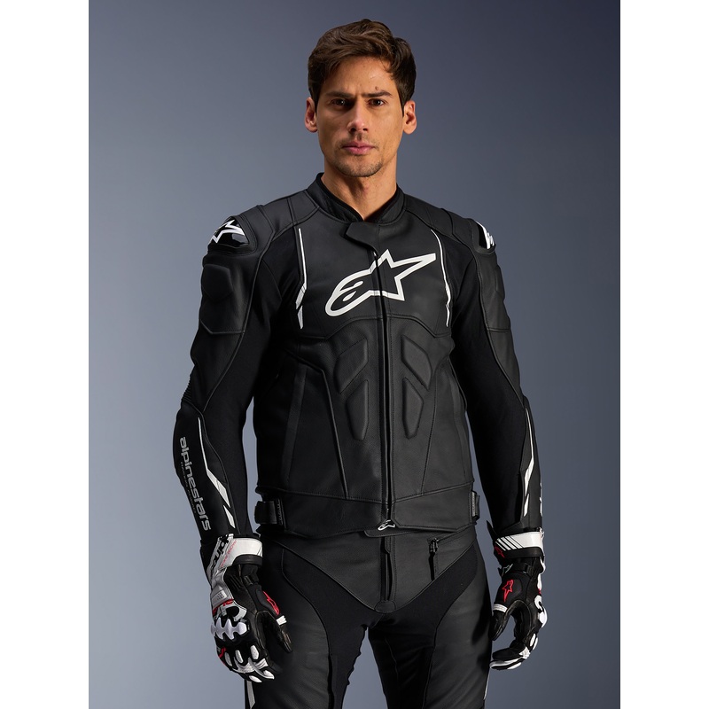 Veste En Cuir Dusk 44 Black White