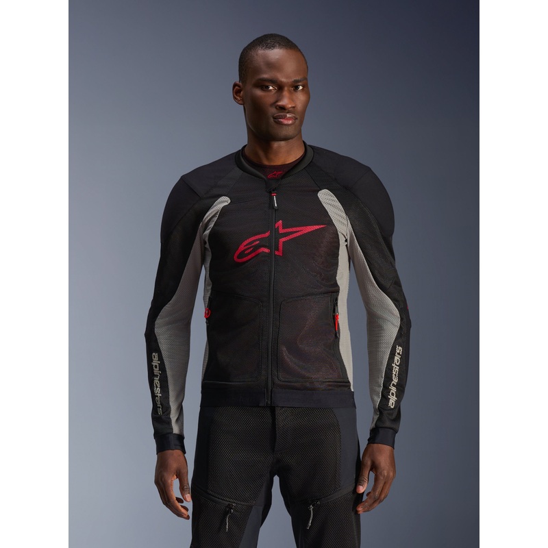 Veste Troop-Air S Black Ash Gray Bright Red