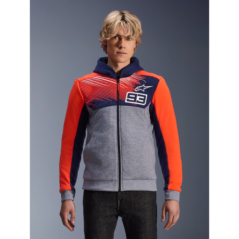 Sweat  Capuche MM93 Chrome V2 Sport XS Blue Navy Gray Mel Red Fluo