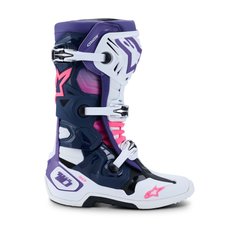 Bottes Tech 10 7 White Violet Navy Blue Pink Fl