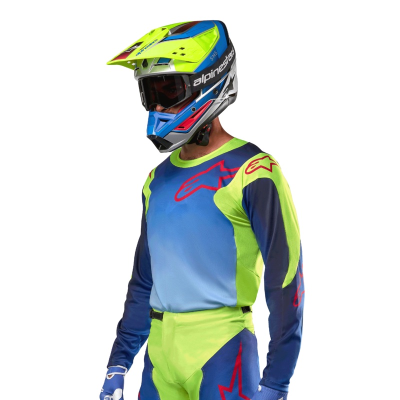 Maillot Racer Hoen 2024  S Yellow Fluo Blue Night Navy
