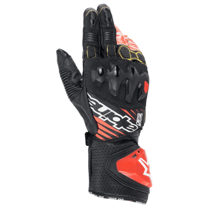 Gants GP Tech V2 S Noir Blanc Rouge Fluo