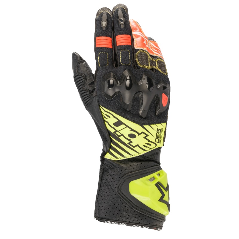 Gants GP Tech V2 S Noir Jaune Flu Blanc Rouge Flu
