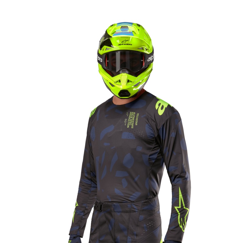 Maillot Techstar Rantera 2024 S Noir Marine Jaune Fluo
