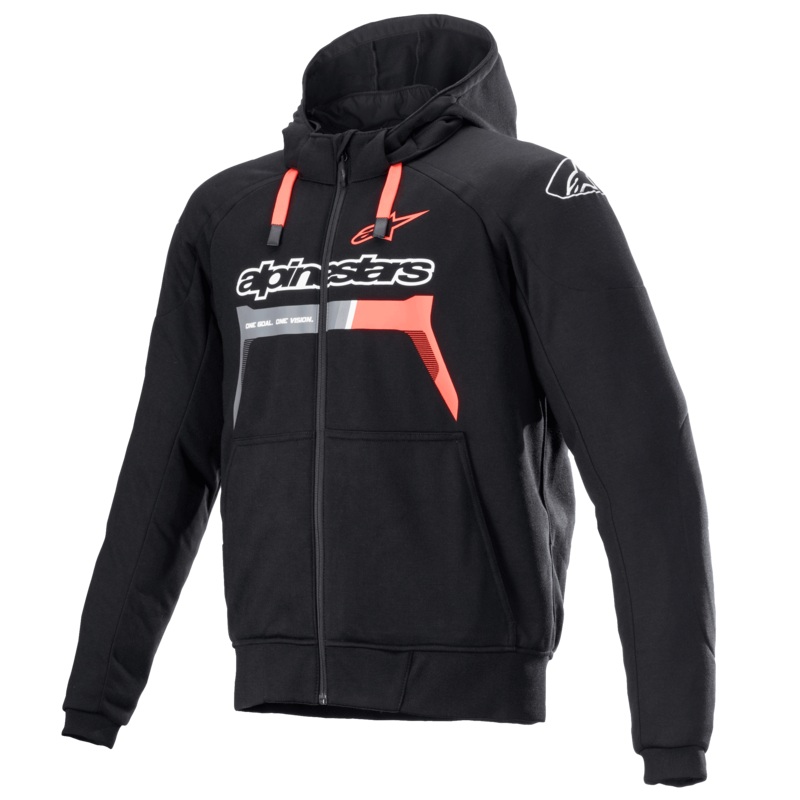 Sweat  Capuche Chrome Ignition S Noir Rouge Fluo