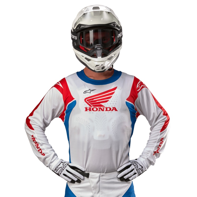 Maillot Honda Racer Iconic S Blanc Bleu vif Rouge vif