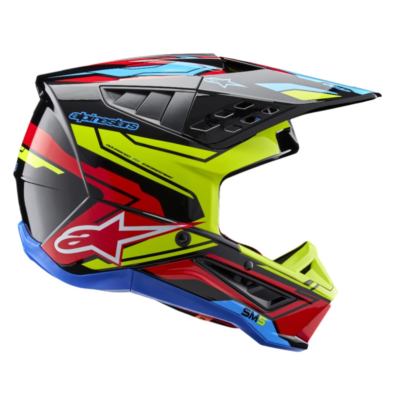 SM5 Action 2 Casque ECE XS Noir Jaune Fluo Rouge vif G