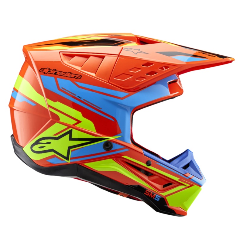 SM5 Action 2 Casque ECE XS Orange Fluo Cyan Jaune Fluo G