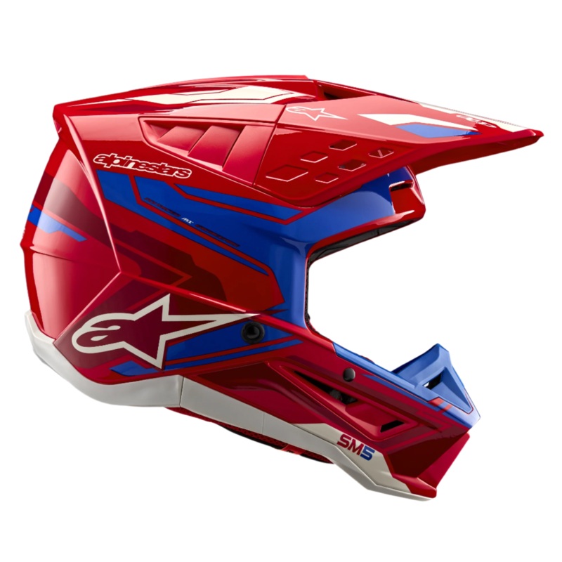 SM5 Action 2 Casque ECE XS Rouge vif Bleu brillant
