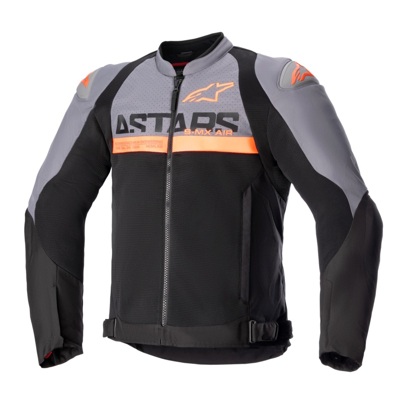 Veste SMX Air S Gris fonc Noir Orange Fluo