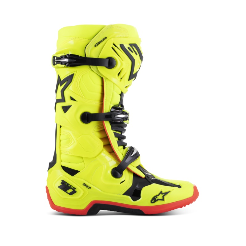 Bottes Tech 10 7 Jaune Fluo Noir Rouge Fluo