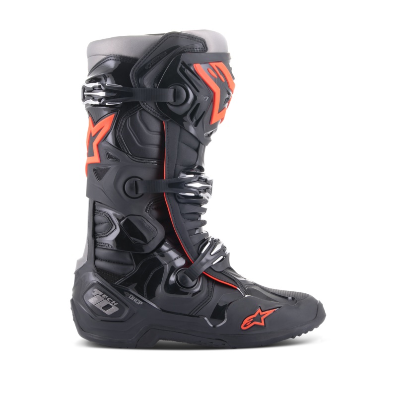Bottes Tech 10 7 Noir Rouge Fluo
