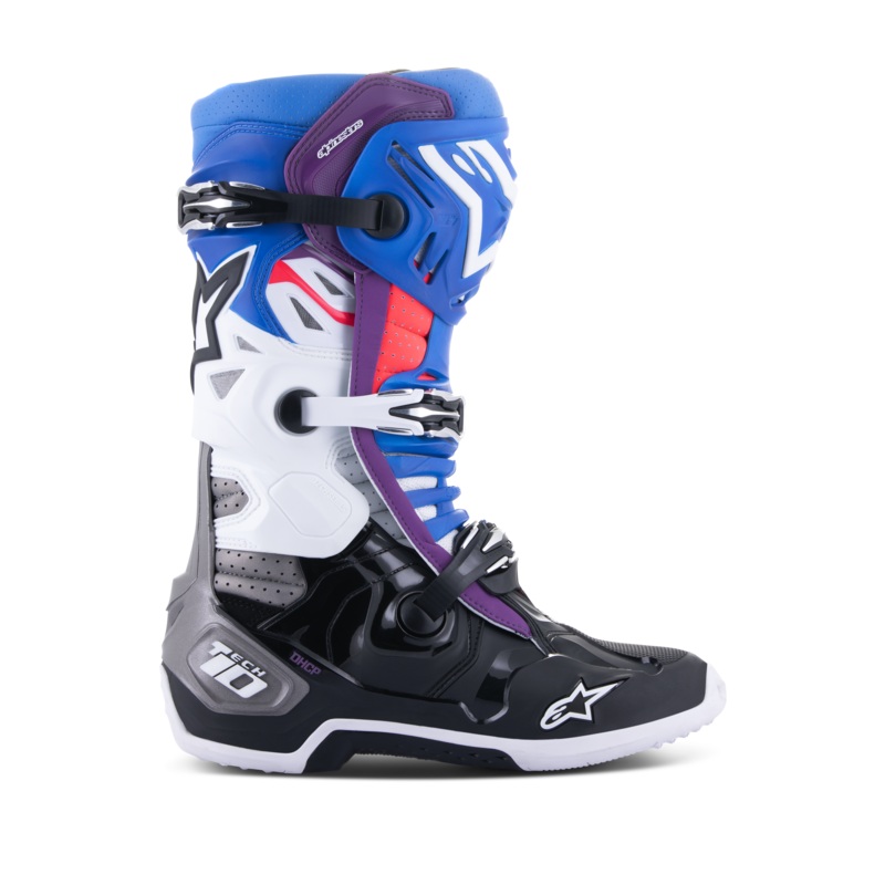 Bottes Tech 10 Supervented 7 Noir mail Bleu violet Blanc