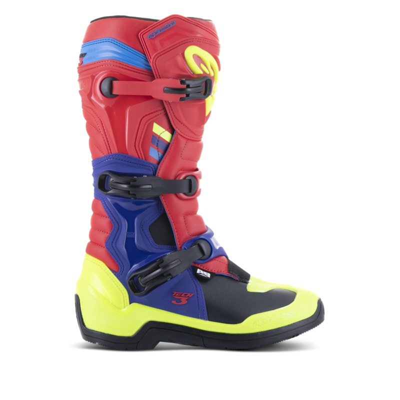 Bottes Tech 3 5 Rouge vif Bleu fonc Jaune Fl