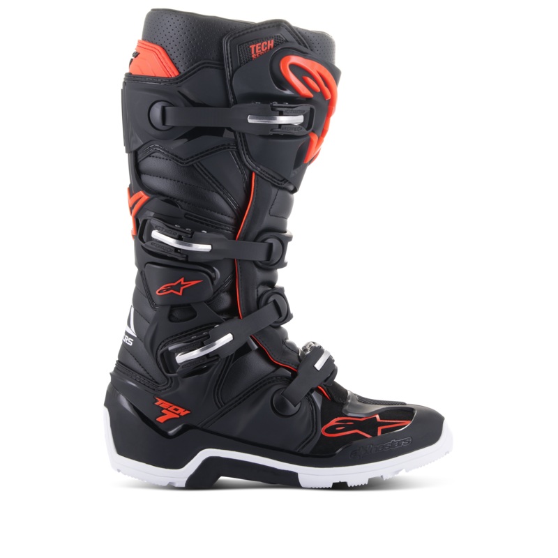 Bottes Tech 7 Enduro 5 Noir Rouge Fluo