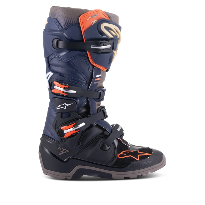Bottes Tech 7 Enduro Drystar 5 Noir Nuit Marine Gris chaud
