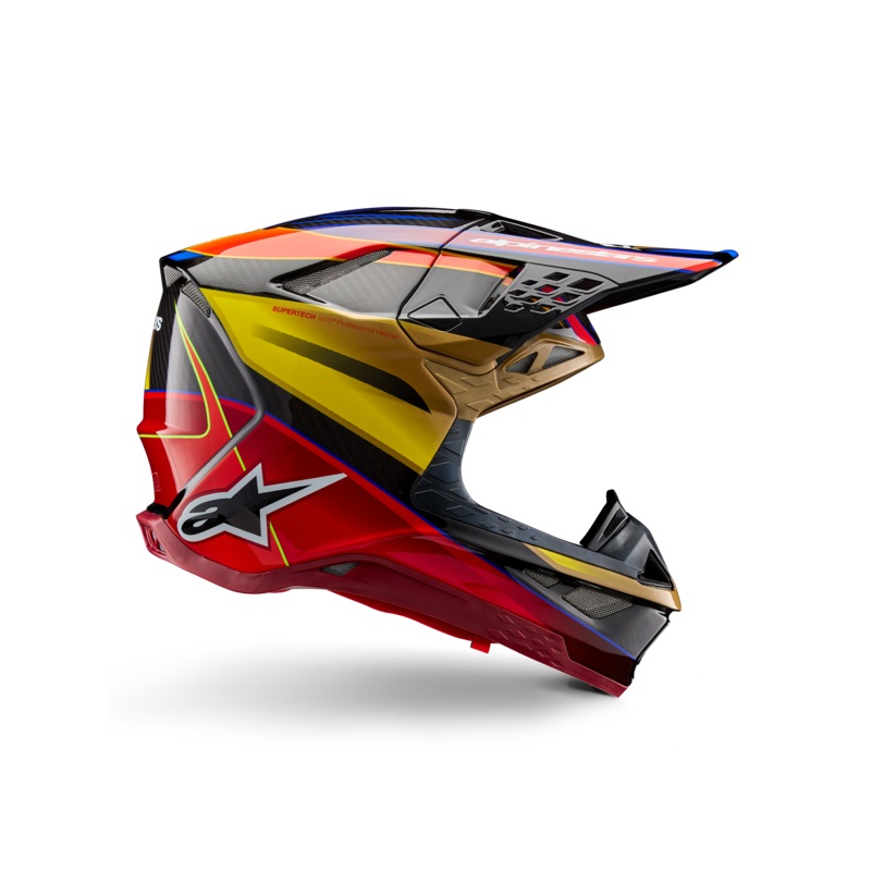 Casque Supertech M10 Era ECE XS Or Jaune Rio Rouge Brillant