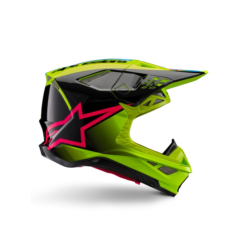 Casque Supertech M10 Unite ECE XS Jaune Fluo Noir Diva Rose Gl