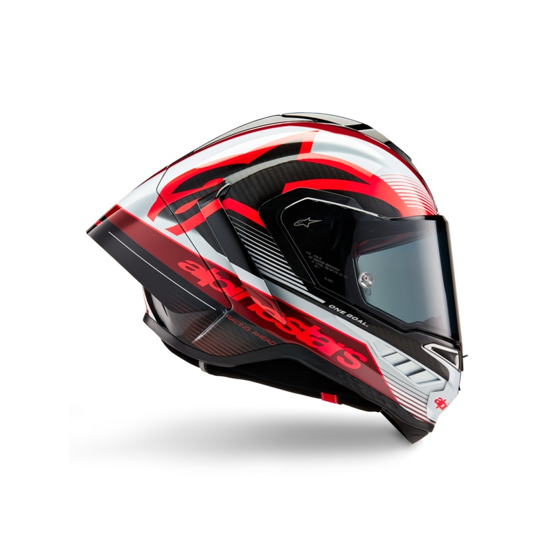 Casque Supertech R10 Team XS Noir Carb Rouge Blanc Brillant