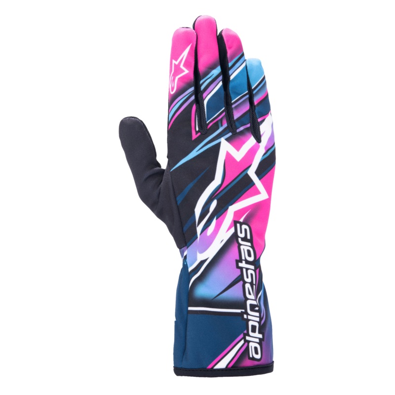 Gants De Comptition Tech-1 K Race V1 S Fuchsia Cyan Blanc