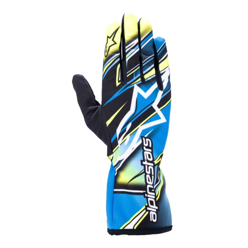 Gants De Comptition Tech-1 K Race V2 S Jaune Bleu fluo Blanc