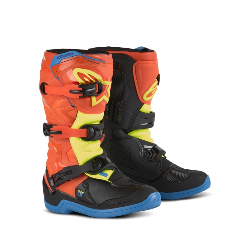 Bottes Tech 3S Jeunes 2 Orange Fluo mail Bleu Yel Fl